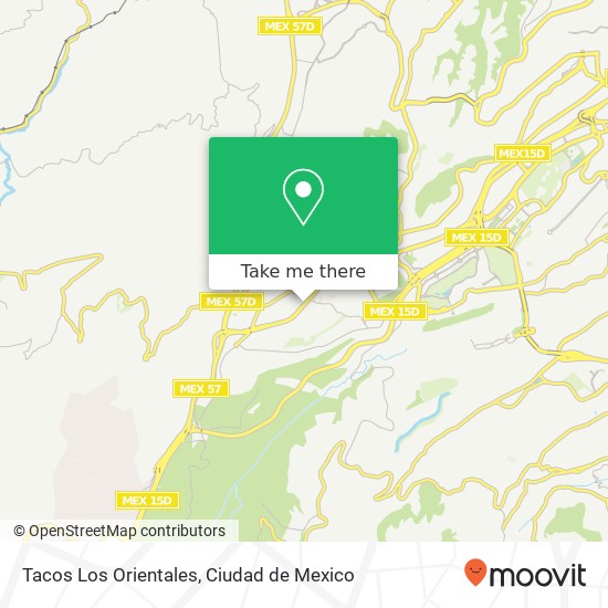 Mapa de Tacos Los Orientales, Carretera México-Toluca Cuajimalpa 05000 Cuajimalpa de Morelos, Distrito Federal