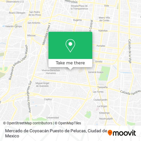 Mapa de Mercado de Coyoacán Puesto de Pelucas