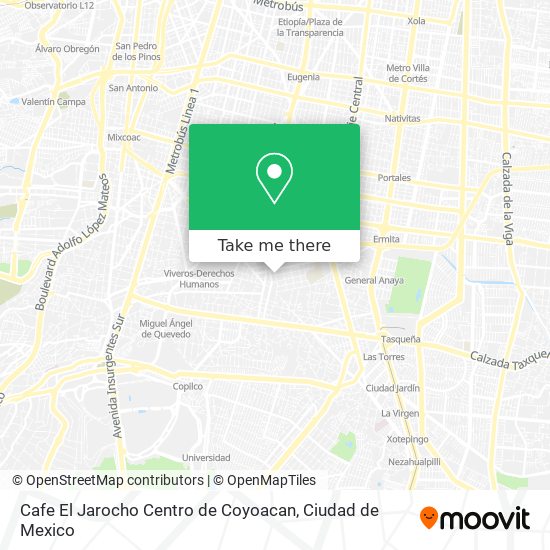 Mapa de Cafe El Jarocho Centro de Coyoacan