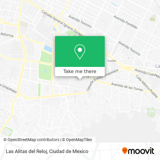 Las Alitas del Reloj map