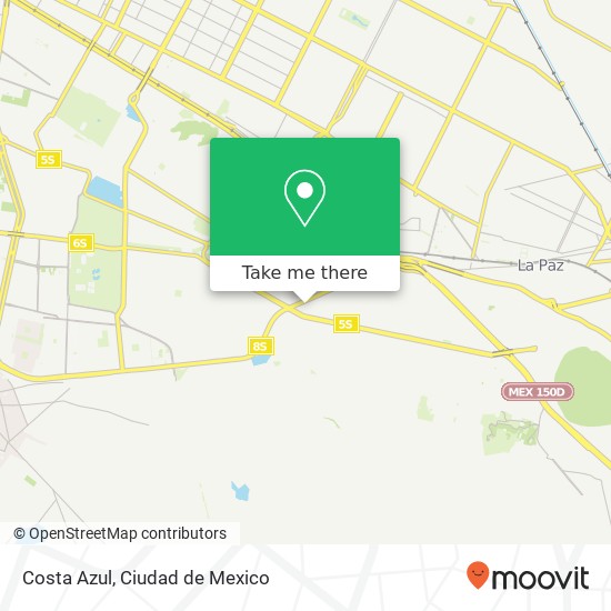Mapa de Costa Azul, Avenida Octavio Senties 1ra Ampl Santiago Acahualtepec 09608 Iztapalapa, Distrito Federal