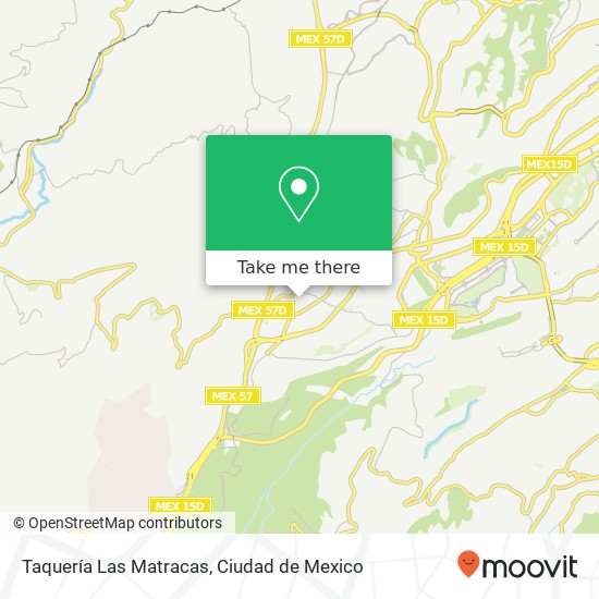 Mapa de Taquería Las Matracas, Calle Ocampo Cuajimalpa 05000 Cuajimalpa de Morelos, Ciudad de México