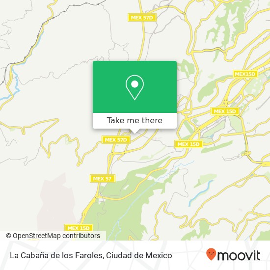 Mapa de La Cabaña de los Faroles, Calle Ocampo Cuajimalpa 05000 Cuajimalpa de Morelos, Distrito Federal