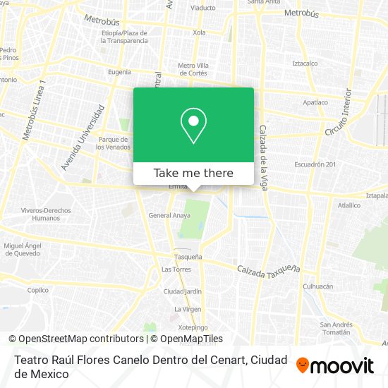 Mapa de Teatro Raúl Flores Canelo Dentro del Cenart