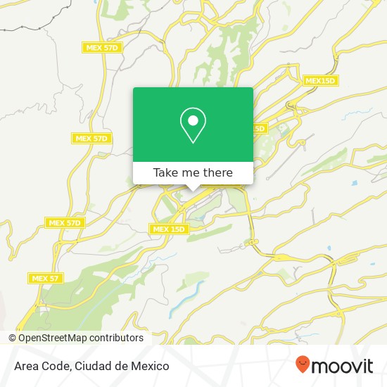 Mapa de Area Code, Centro Comercial Santa Fe 05348 Cuajimalpa de Morelos, Ciudad de México