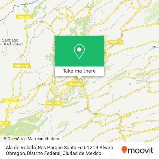 Ala de Volada, Res Parque Santa Fe 01219 Álvaro Obregón, Distrito Federal map