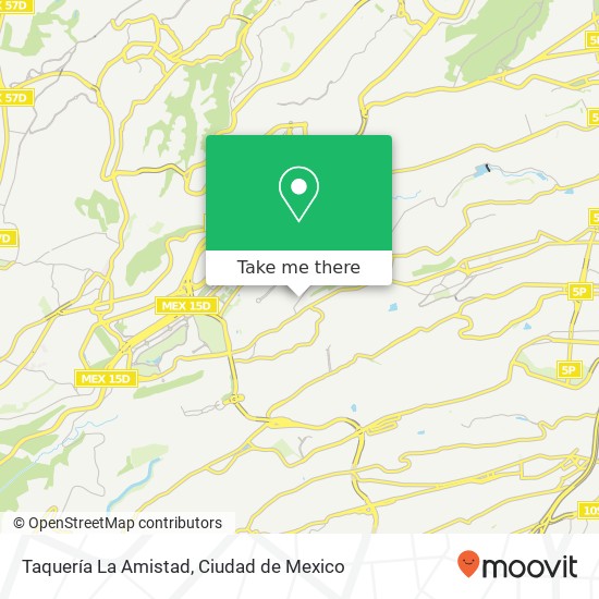 Taquería La Amistad, Camino a Santa Fe Cooperativa Unión Olivos 01539 Álvaro Obregón, Distrito Federal map