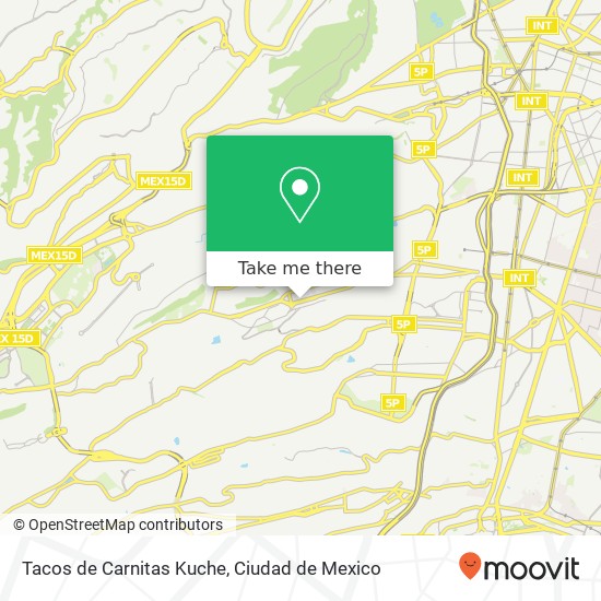 Tacos de Carnitas Kuche, Avenida Santa Lucía Olivar del Conde 3ra Secc 01408 Álvaro Obregón, Distrito Federal map