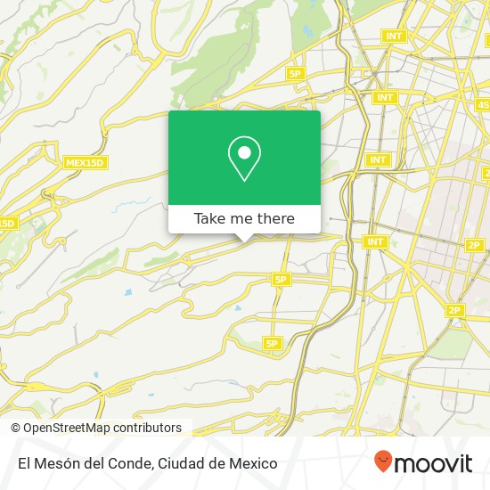 El Mesón del Conde, Avenida Santa Lucía Unidad Hab Hogar y Redención 01450 Álvaro Obregón, Distrito Federal map