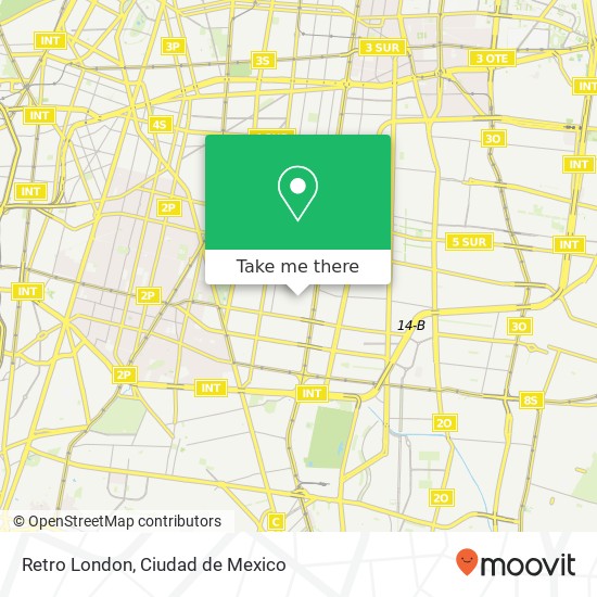 Mapa de Retro London, Calzada Santa Cruz San Simón Ticumac 03660 Benito Juárez, Ciudad de México