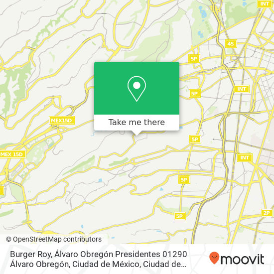 Mapa de Burger Roy, Álvaro Obregón Presidentes 01290 Álvaro Obregón, Ciudad de México