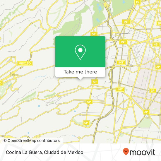 Mapa de Cocina La Güera, Calle del Árbol Barrio Norte 01410 Álvaro Obregón, Ciudad de México