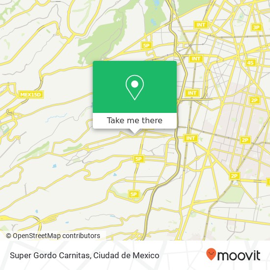 Mapa de Super Gordo Carnitas, Calle 21 Olivar del Conde 1ra Secc 01400 Álvaro Obregón, Ciudad de México