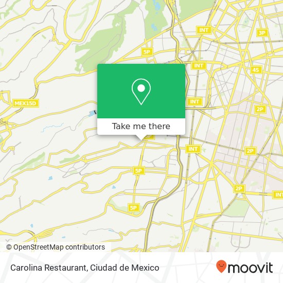 Mapa de Carolina Restaurant, Calle 19 Olivar del Conde 1ra Secc 01400 Álvaro Obregón, Distrito Federal