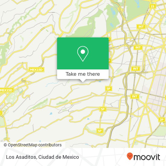 Mapa de Los Asaditos, Avenida Marco Polo Lomas de Cápula 01270 Álvaro Obregón, Distrito Federal