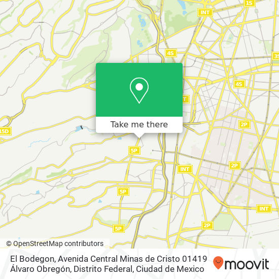 El Bodegon, Avenida Central Minas de Cristo 01419 Álvaro Obregón, Distrito Federal map