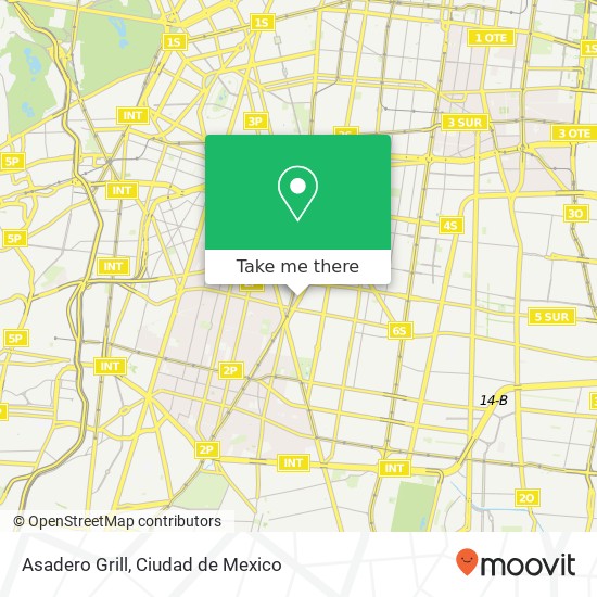 Mapa de Asadero Grill, Avenida San Borja Unidad Hab Narvarte Poniente 03020 Benito Juárez, Ciudad de México