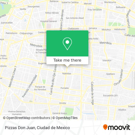 Pizzas Don Juan map