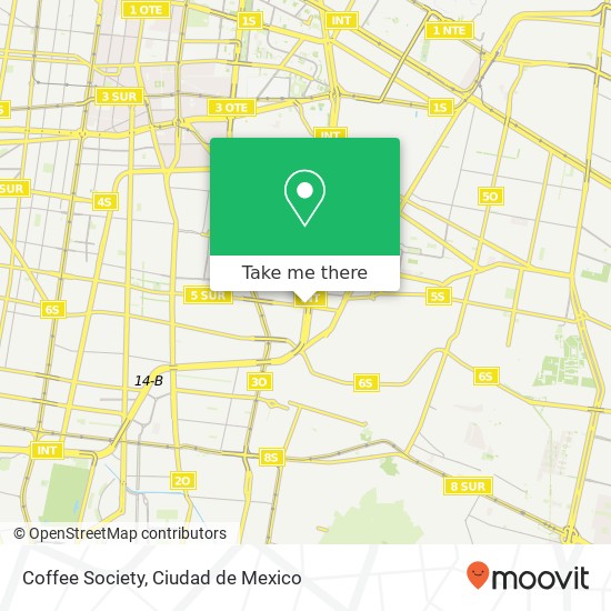 Mapa de Coffee Society, Avenida Río Churubusco Infonavit Los Picos 09420 Iztapalapa, Distrito Federal