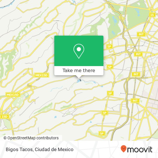 Mapa de Bigos Tacos, Calle A 27 Lomas de Becerra Granada 01279 Álvaro Obregón, Distrito Federal