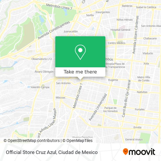 Official Store Cruz Azul map