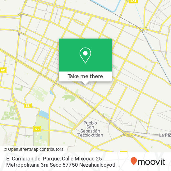 El Camarón del Parque, Calle Mixcoac 25 Metropolitana 3ra Secc 57750 Nezahualcóyotl, Edomex map