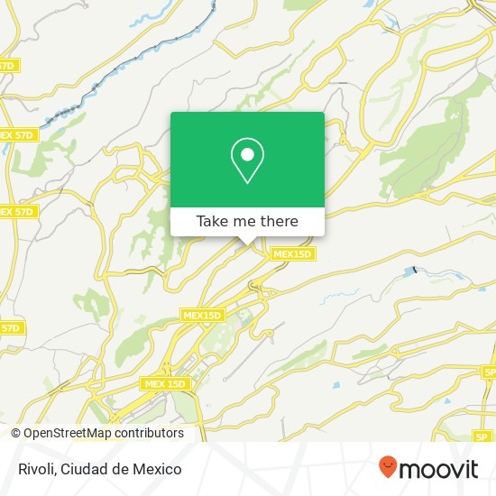 Mapa de Rivoli, Paseo de los Tamarindos Cooperativa Palo Alto 05110 Cuajimalpa de Morelos, Ciudad de México