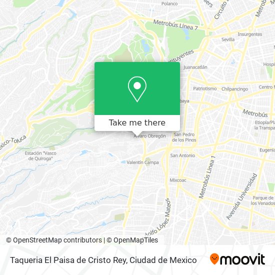 Mapa de Taqueria El Paisa de Cristo Rey