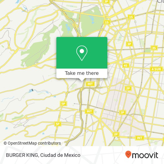 Mapa de BURGER KING, Calle 16 San Pedro de los Pinos 01180 Álvaro Obregón, Distrito Federal