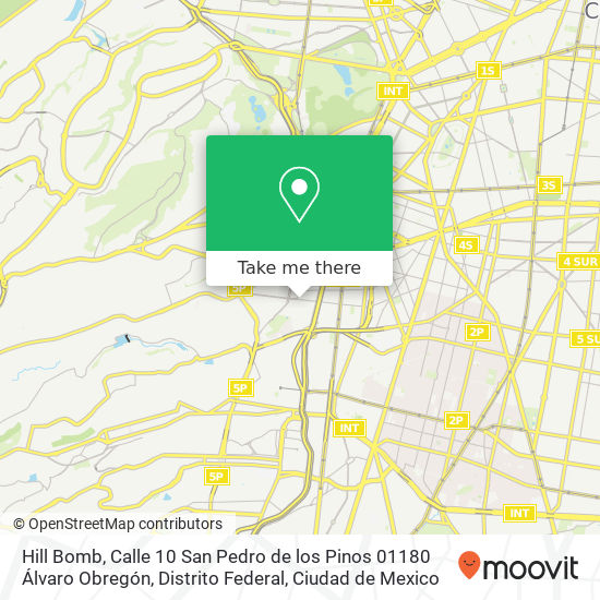 Hill Bomb, Calle 10 San Pedro de los Pinos 01180 Álvaro Obregón, Distrito Federal map