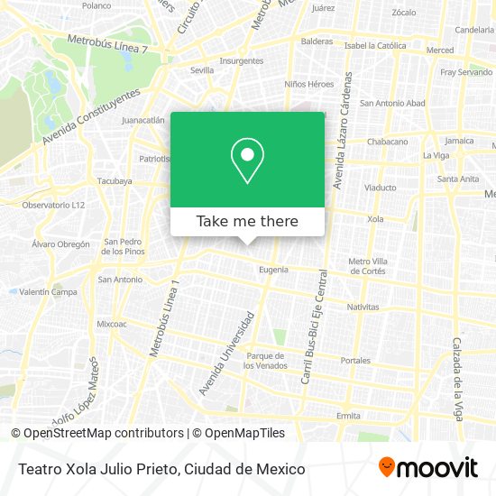 Teatro Xola Julio Prieto map