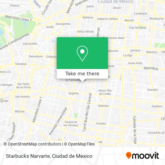 Starbucks Narvarte map