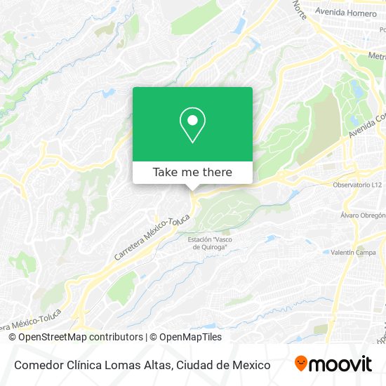 Mapa de Comedor Clínica Lomas Altas