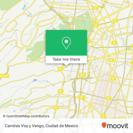 Carnitas Voy y Vengo, Camino Real a Toluca Ampl Bosques 2da Secc 01150 Álvaro Obregón, Distrito Federal map