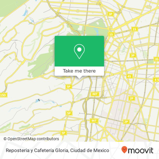 Reposteria y Cafetería Gloria, Calle Águila Bellavista 01140 Álvaro Obregón, Distrito Federal map