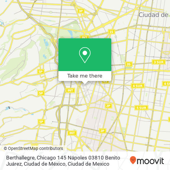 Mapa de Berthallegre, Chicago 145 Nápoles 03810 Benito Juárez, Ciudad de México