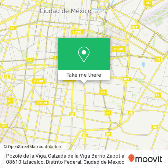 Mapa de Pozole de la Viga, Calzada de la Viga Barrio Zapotla 08610 Iztacalco, Distrito Federal