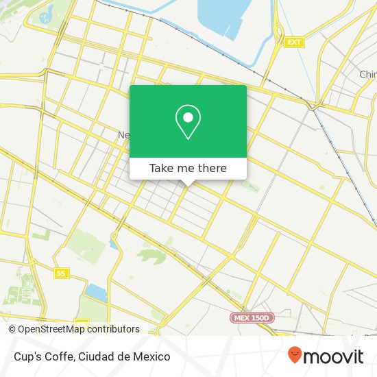 Mapa de Cup's Coffe, Calle Churubusco 252 Evolución 57700 Nezahualcóyotl, Edomex