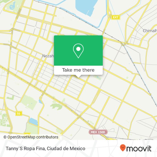 Mapa de Tanny´S Ropa Fina, Avenida Pantitlán 407 Vicente Villada Poniente 57719 Nezahualcóyotl, Edomex