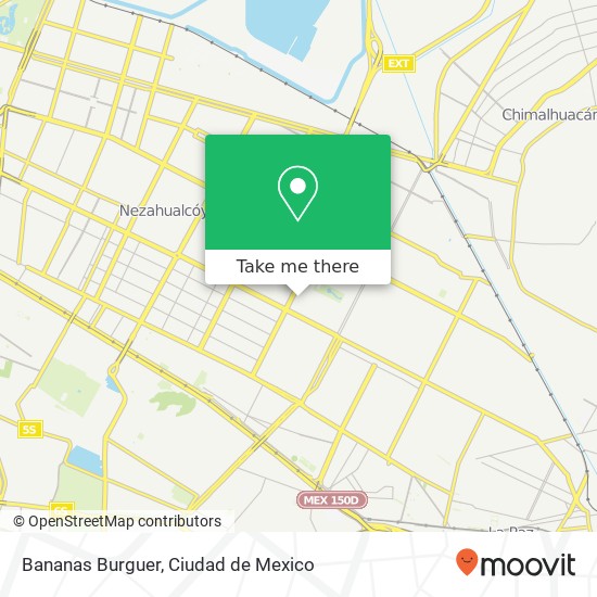 Mapa de Bananas Burguer, Calle Petróleos Mexicanos Vicente Villada 57718 Nezahualcóyotl, México