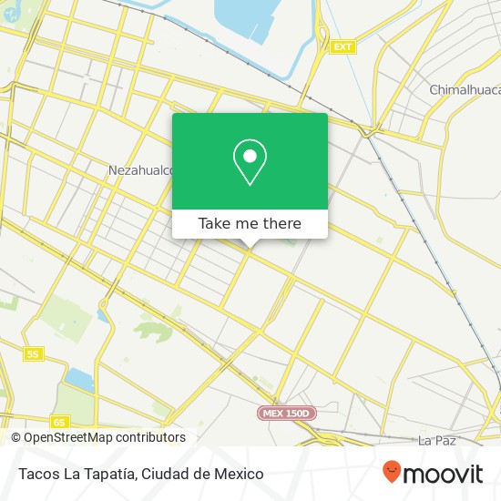 Mapa de Tacos La Tapatía, Avenida General José Vicente Villada Vicente Villada 57718 Nezahualcóyotl, México