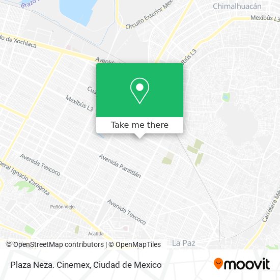 Mapa de Plaza Neza. Cinemex