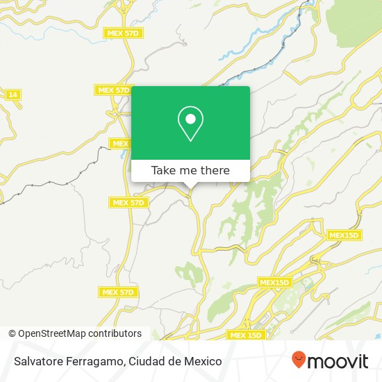 Mapa de Salvatore Ferragamo, Autopista Cuajimalpa-Naucalpan Valle de las Palmas 52787 Huixquilucan, México