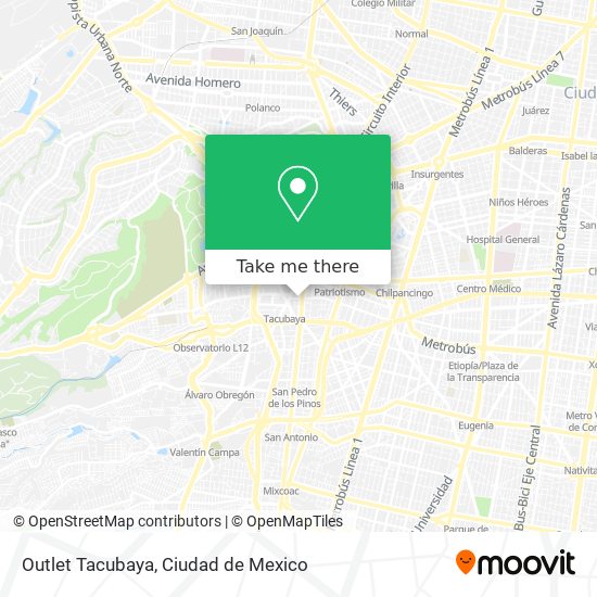 Outlet Tacubaya map