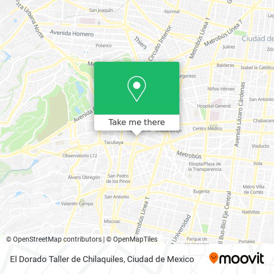 Mapa de El Dorado Taller de Chilaquiles