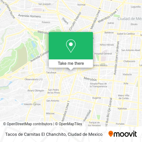 Tacos de Carnitas El Chanchito map