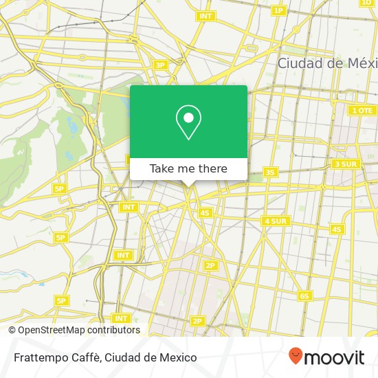 Mapa de Frattempo Caffè, Calle Culiacán Hipódromo 06100 Cuauhtémoc, Ciudad de México