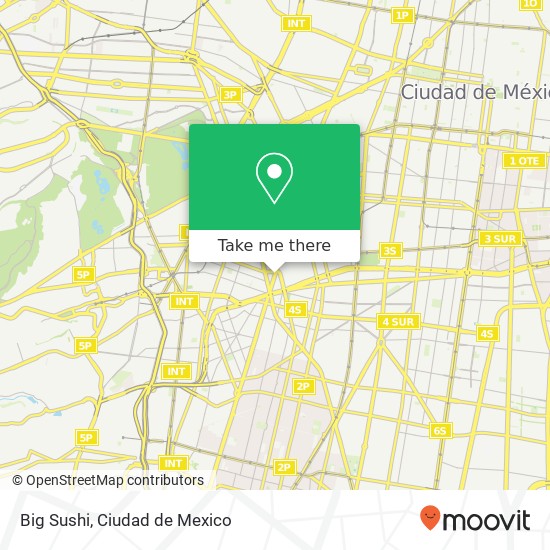 Mapa de Big Sushi, Avenida Insurgentes Sur Roma Sur 06760 Cuauhtémoc, Distrito Federal