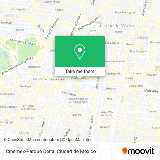 Cinemex-Parque Delta map