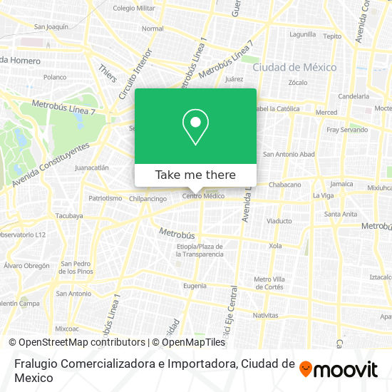 Mapa de Fralugio Comercializadora e Importadora